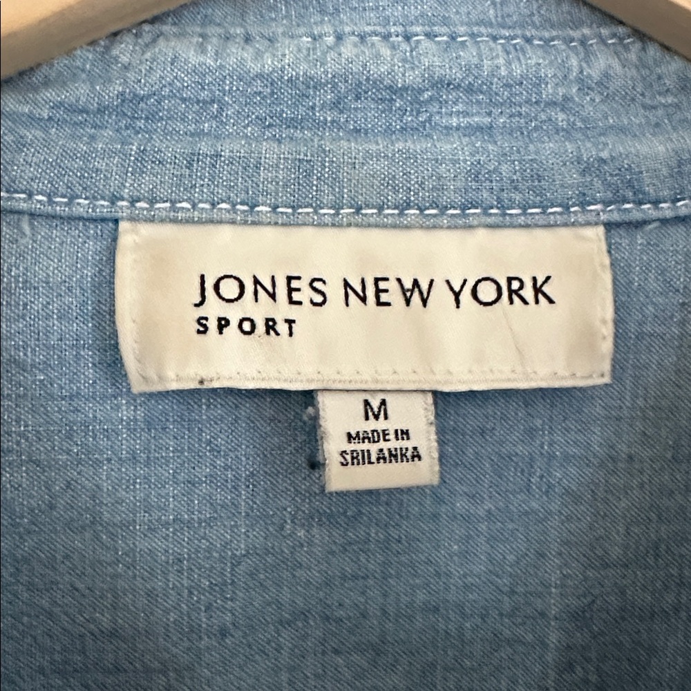 Jones New York Light Blue Denim Shirt - Picture 2 of 8